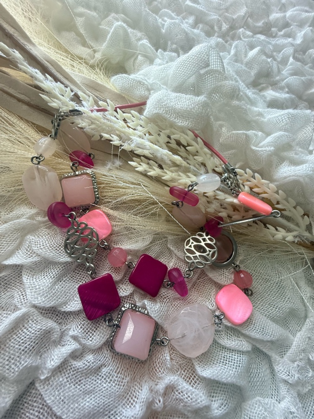 Pink Multi-Stone Necklace
